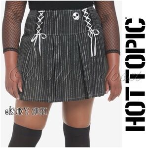 Hot Topic Disney The Nightmare Before Christmas Jack Pinstripe Lace-Up Skirt XL